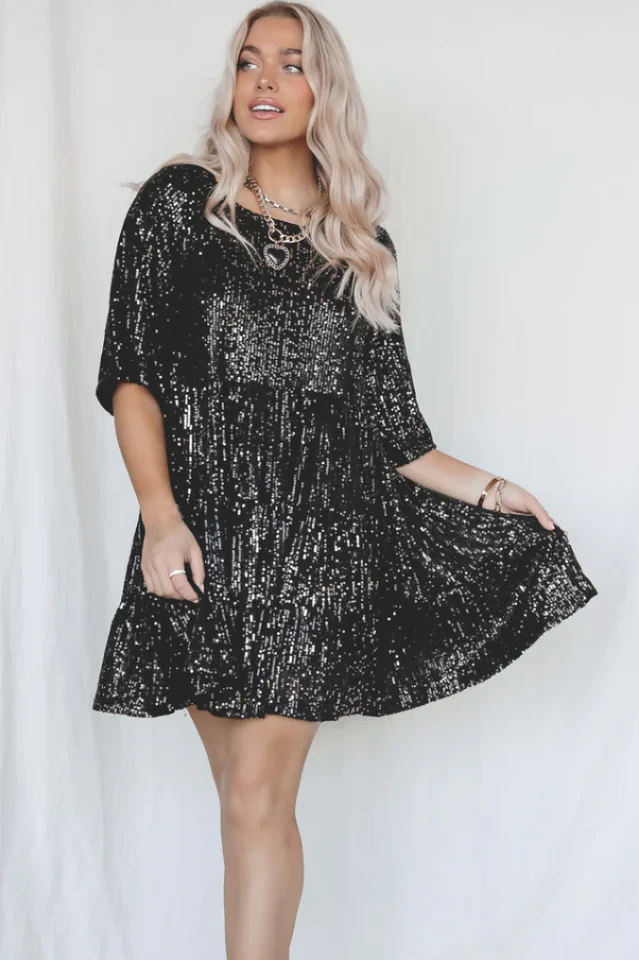My Queen Sequin Baby Doll Dress - Image 23