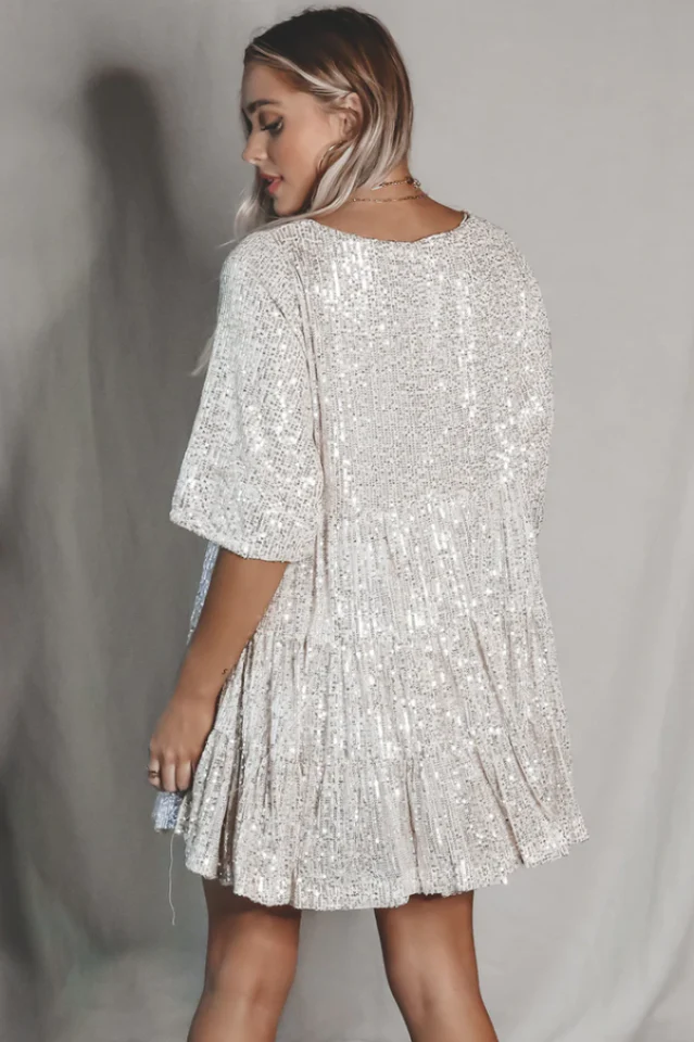 My Queen Sequin Baby Doll Dress - Image 3