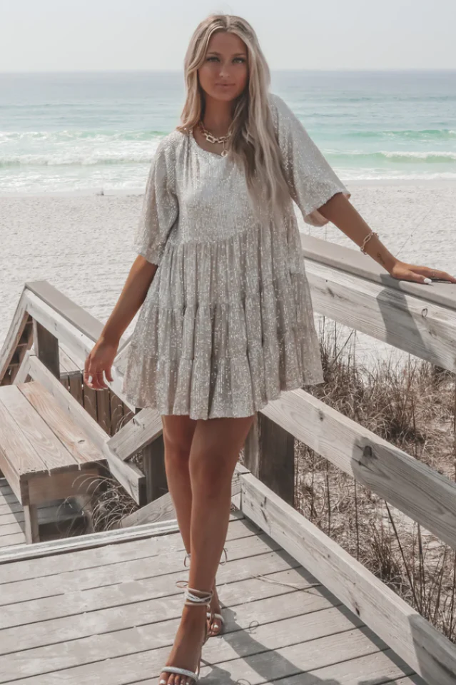 My Queen Sequin Baby Doll Dress - Image 4