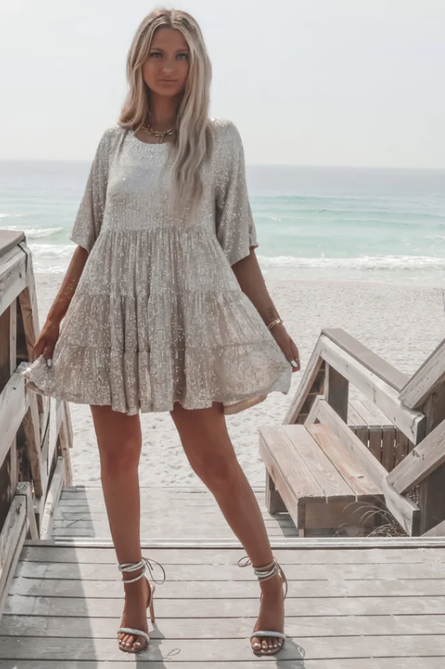 My Queen Sequin Baby Doll Dress - Image 5