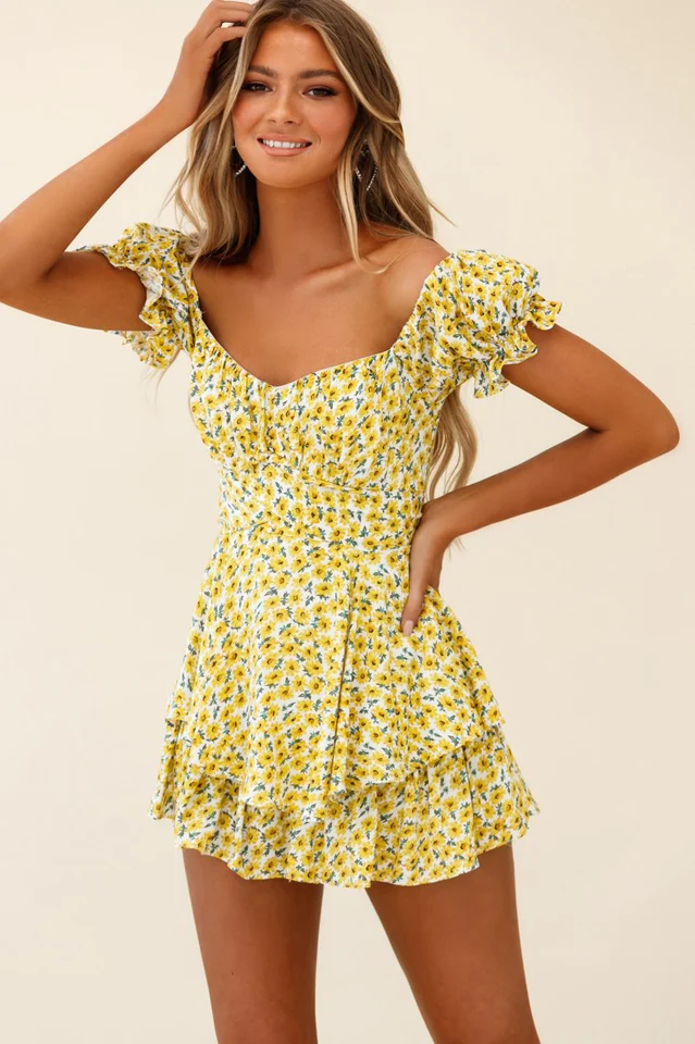 Off Shoulder Tie Back Romper - Image 7