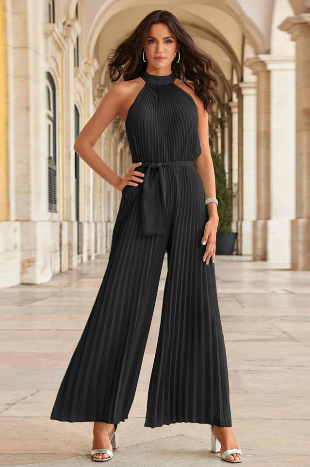 Pleated High Neck Jumpsuit - Image 10