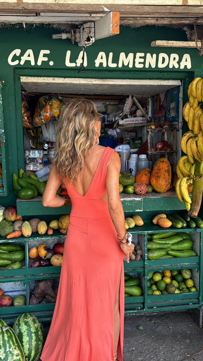 Printed V-Neck Waist-Baring Dress - Image 10