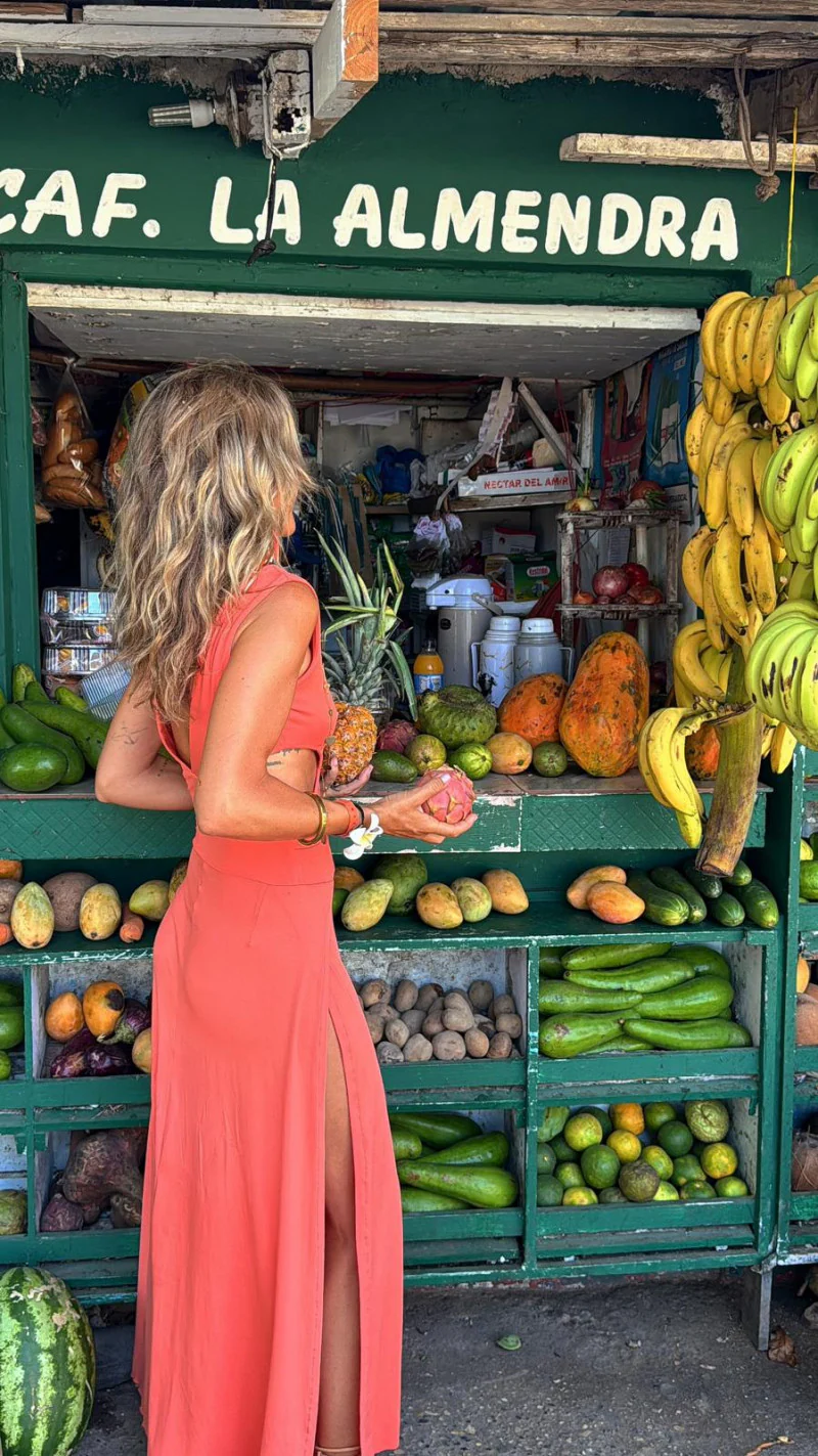 Printed V-Neck Waist-Baring Dress - Image 7