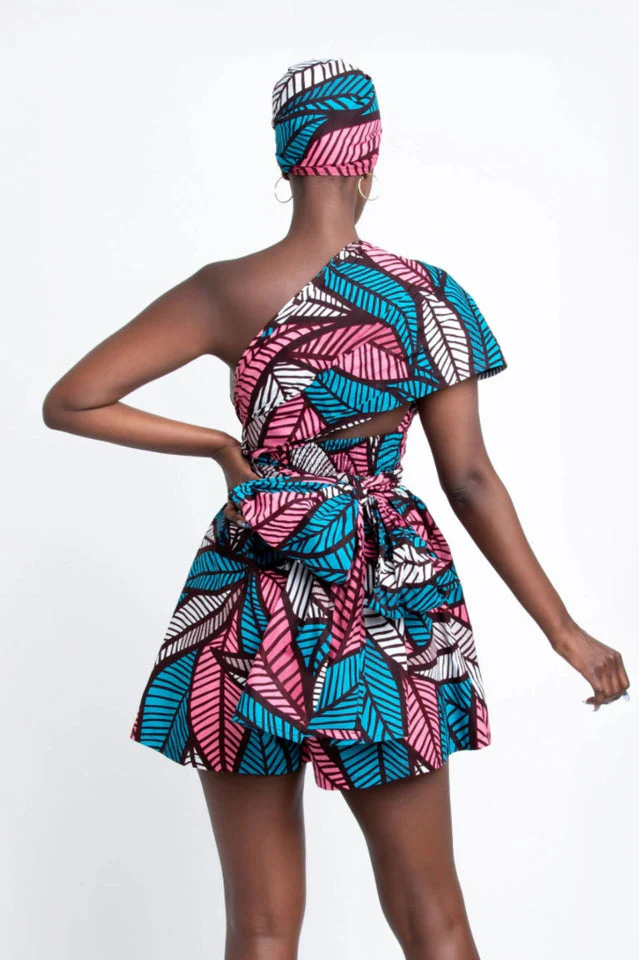 Retro Print Patchwork Romper - Image 7