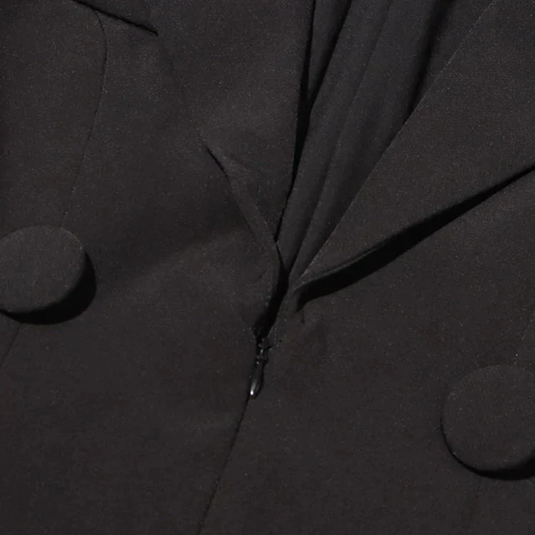 Black SPLICED JUMPSUIT Blazer with RUFFLES - Image 14