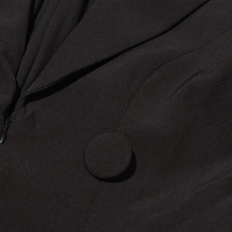 Black SPLICED JUMPSUIT Blazer with RUFFLES - Image 15