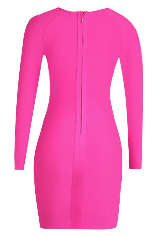Square Neck Long Sleeve Mini Dress - Image 12