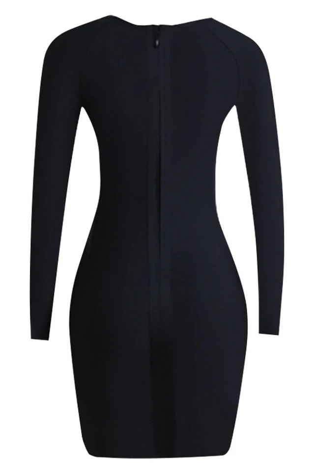 Square Neck Long Sleeve Mini Dress - Image 18