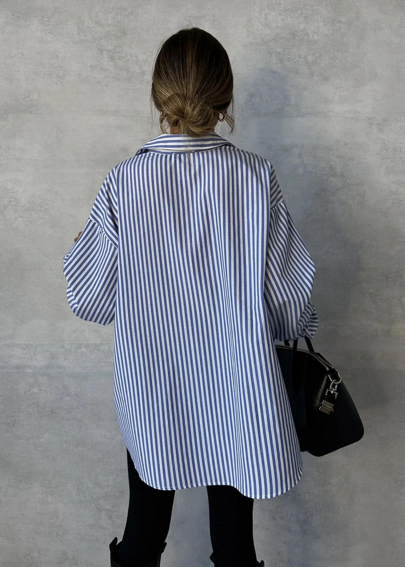 Striped print loose versatile long-sleeved shirt - Image 5
