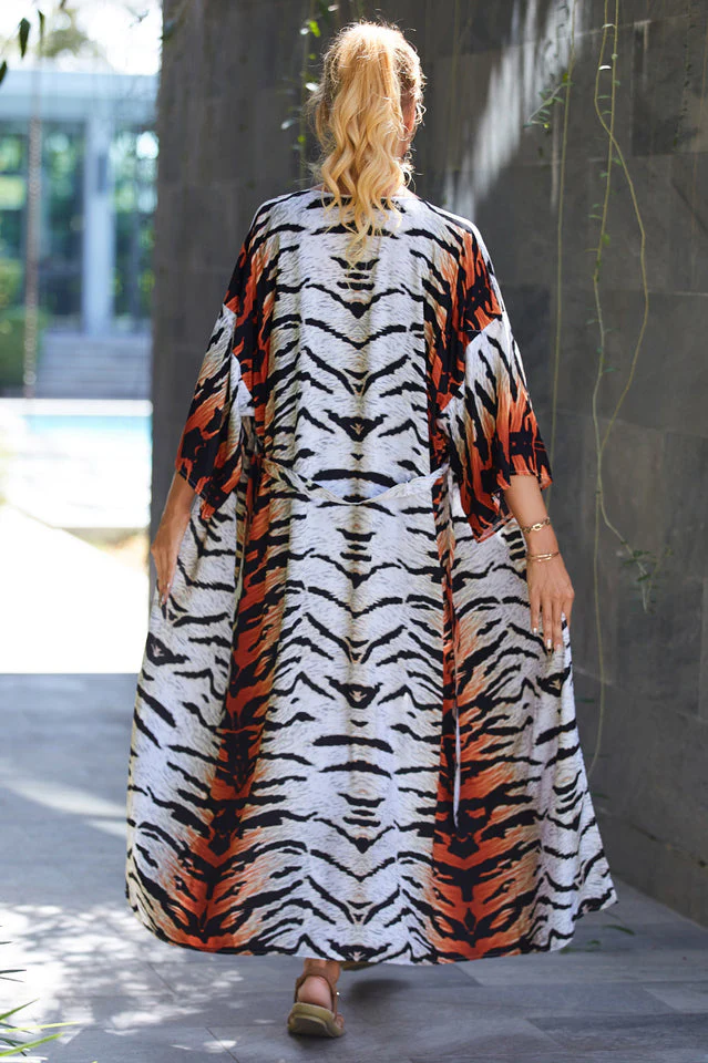 Tie Dye Belt Kimono Blouse (15 Colors) - Image 11