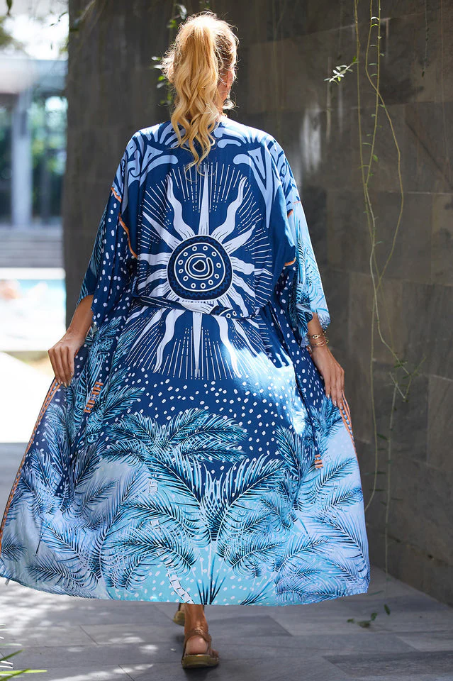 Tie Dye Belt Kimono Blouse (15 Colors) - Image 32