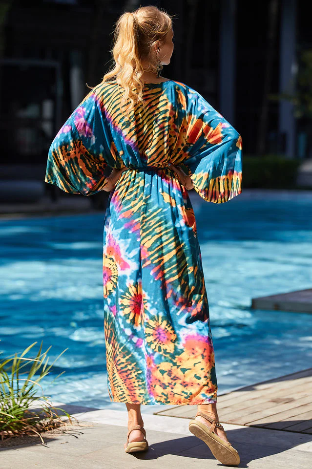 Tie Dye Belt Kimono Blouse (15 Colors) - Image 34