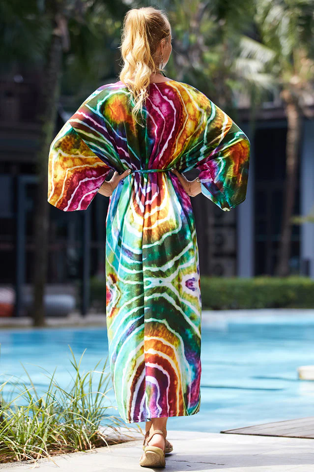 Tie Dye Belt Kimono Blouse (15 Colors) - Image 7