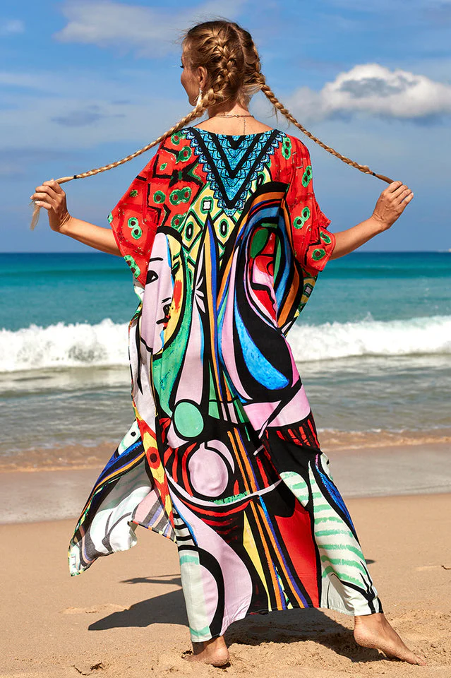 Tropical Pattern Kimono Blouse ( 29 Colors ) - Image 3