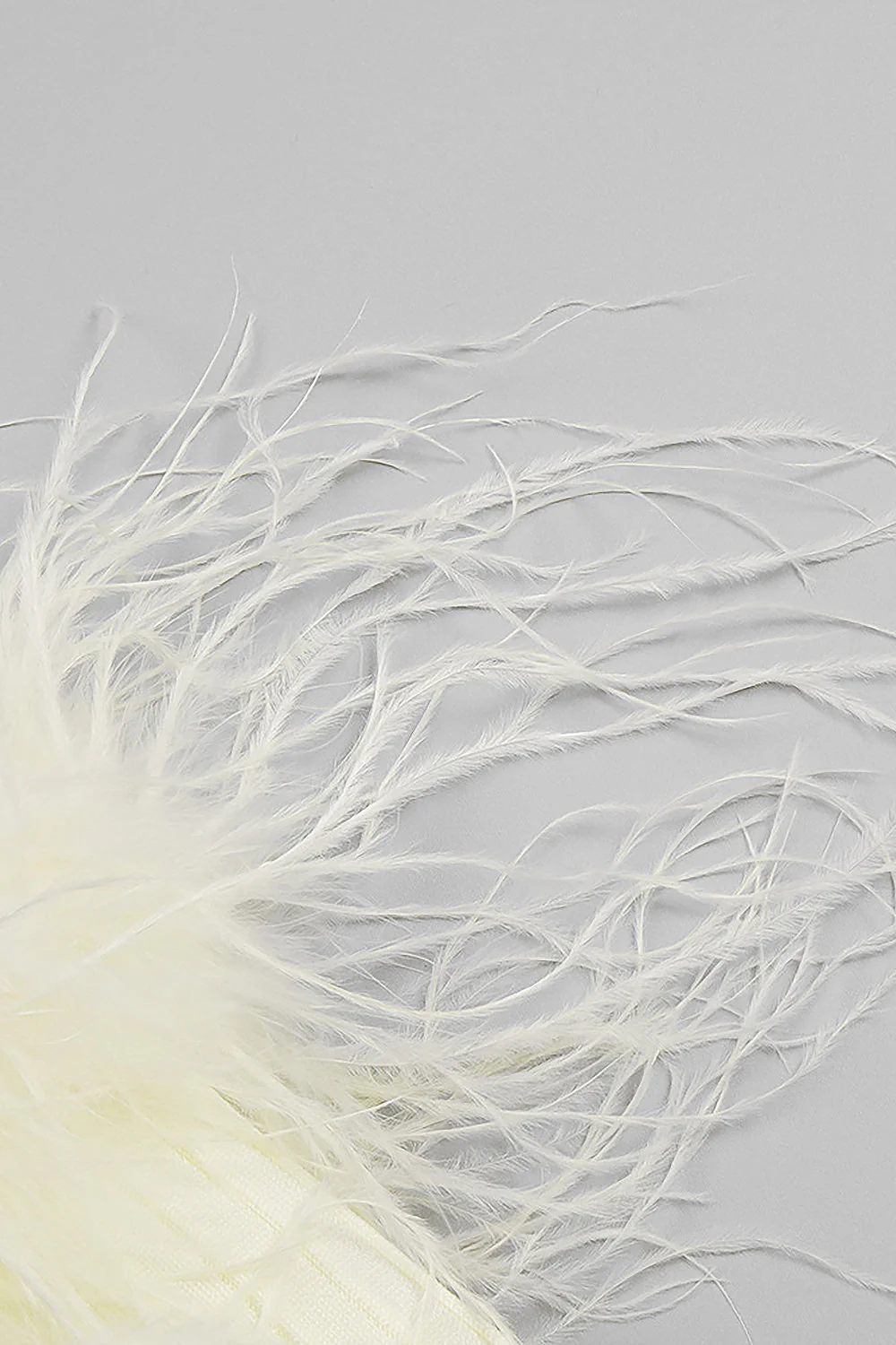 Yellow Long Sleeve STAnd COLLAR Feather Maxi Dress - Image 19