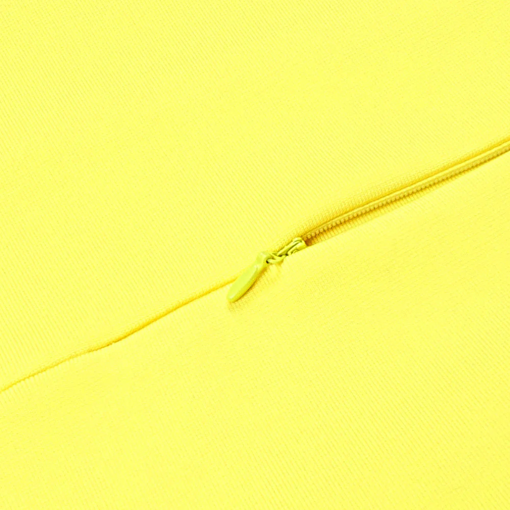 Yellow Strappy V Neck Midi Bandage Dress - Image 5