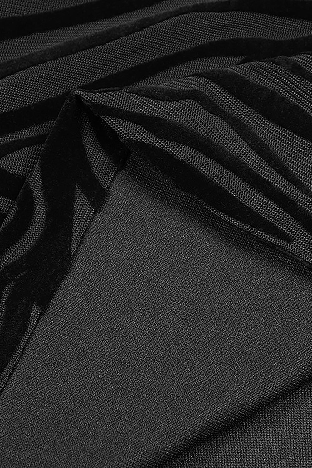 ZeBra Striped Turtle Neck Hollow Out Long Sleeves Dress - Image 7